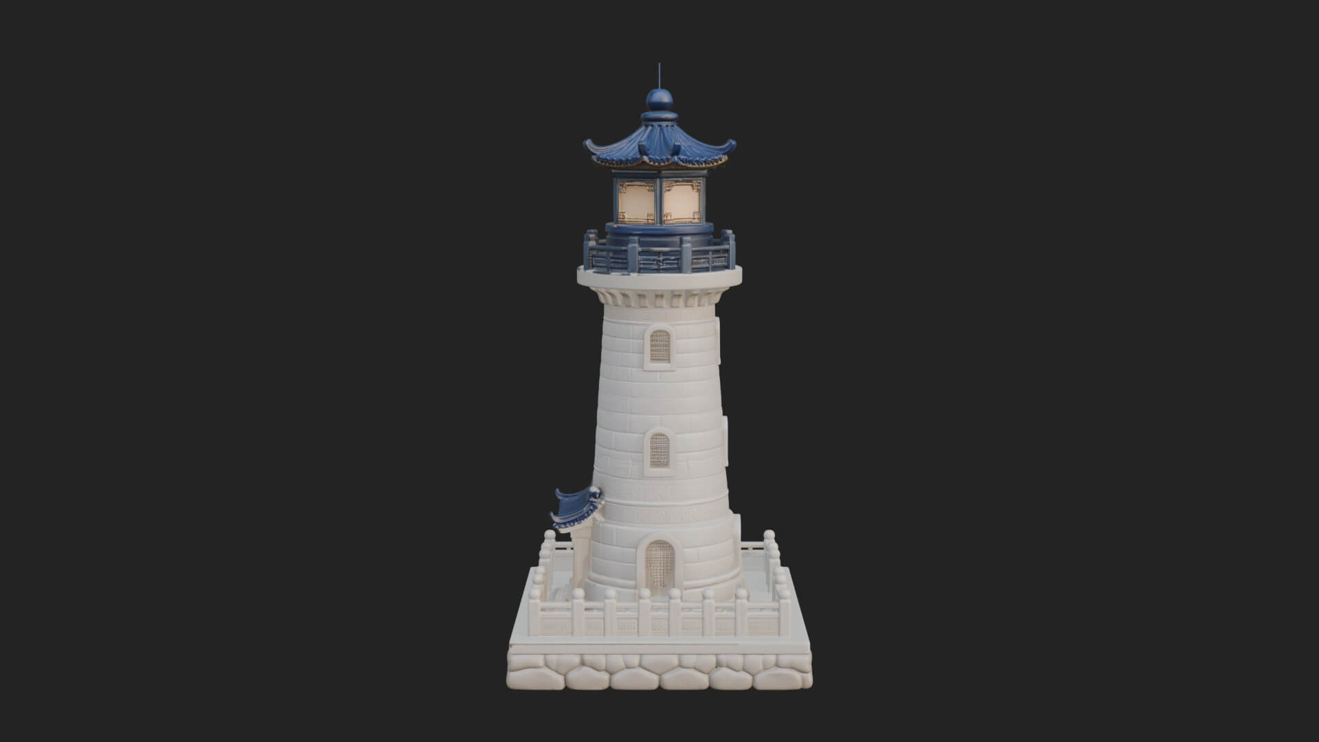 Stone Lighthouse Tower Design 3 3D Print Model 3D Model