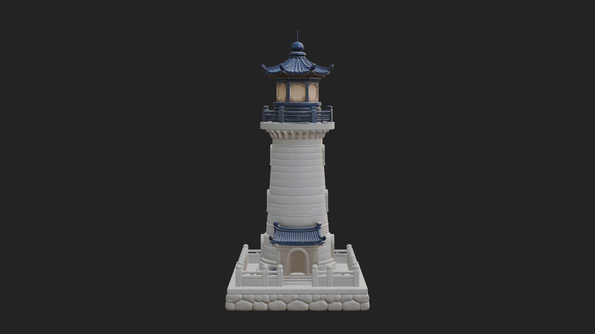 Stone Lighthouse Tower Design 3 3D Print Model 3D Model