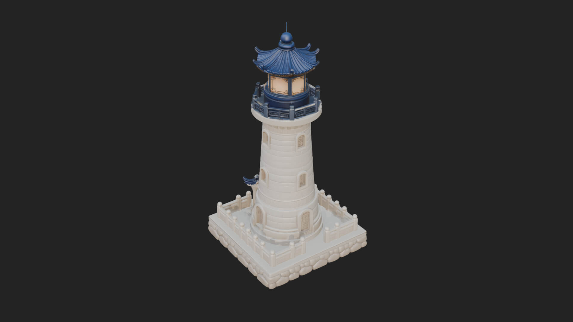 Stone Lighthouse Tower Design 3 3D Print Model 3D Model