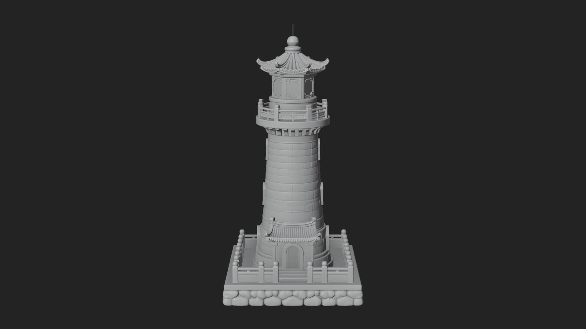 Stone Lighthouse Tower Design 3 3D Print Model 3D Model