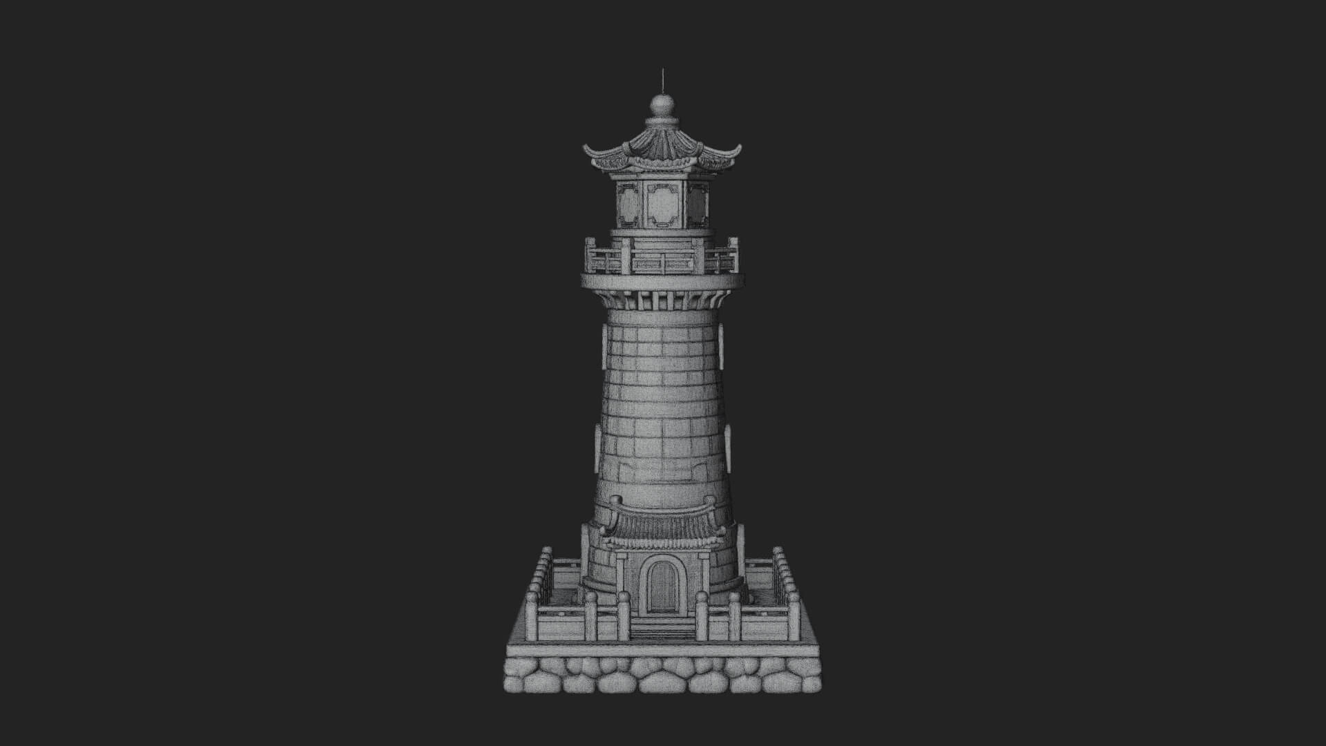 Stone Lighthouse Tower Design 3 3D Print Model 3D Model