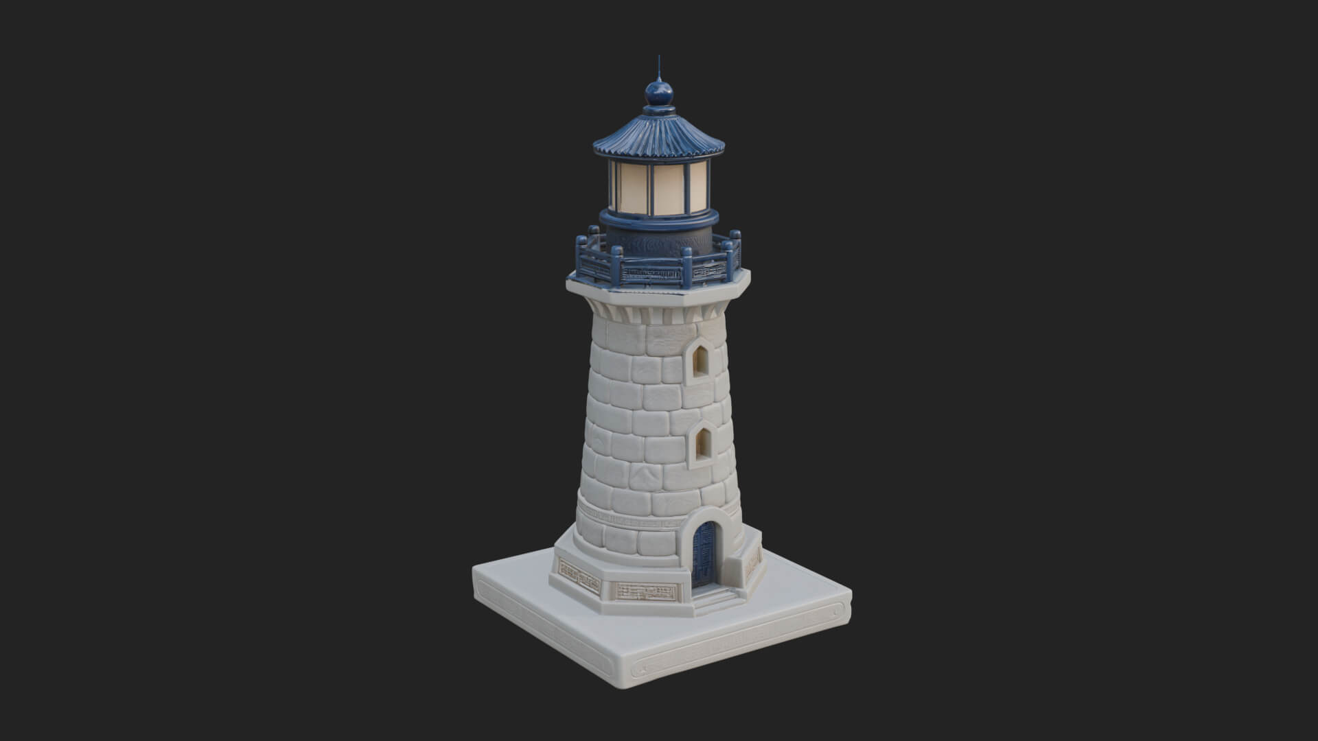 Stone Lighthouse Tower Design 4 3D Print Model 3D Model