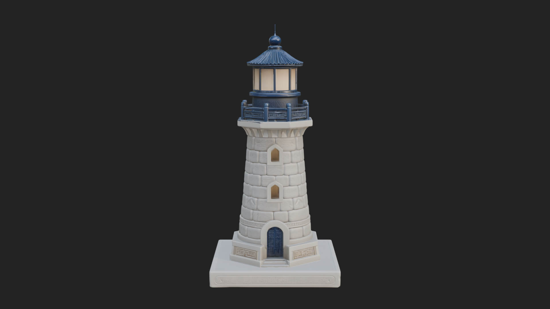 Stone Lighthouse Tower Design 4 3D Print Model 3D Model