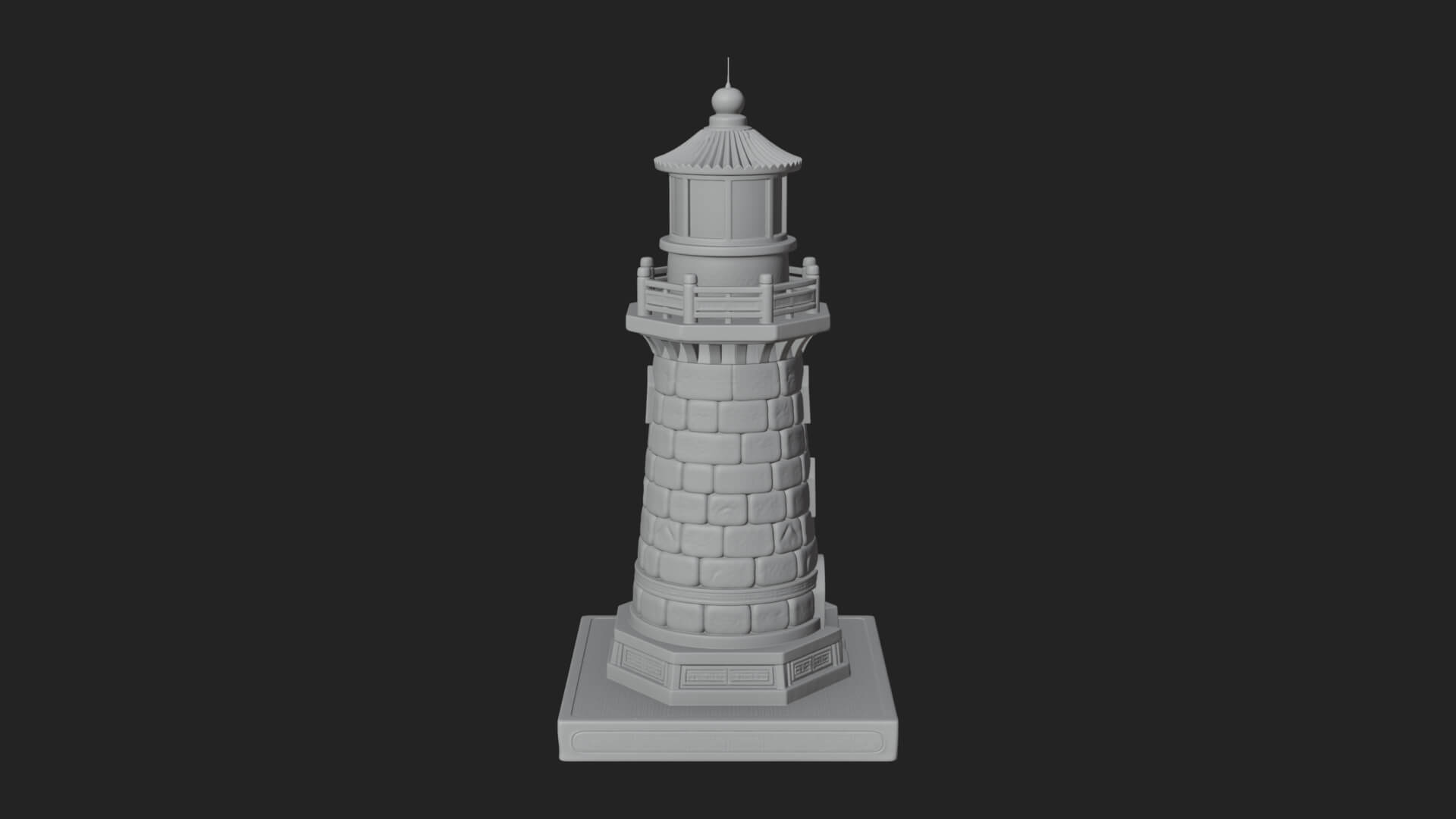 Stone Lighthouse Tower Design 4 3D Print Model 3D Model