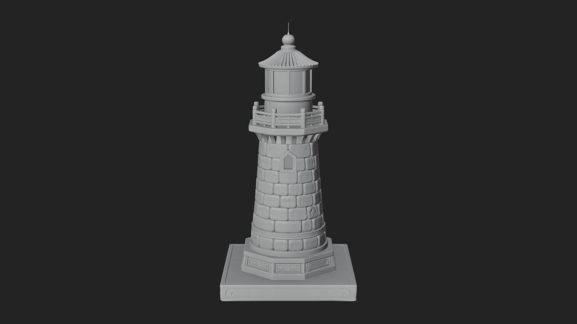 Stone Lighthouse Tower Design 4 3D Print Model 3D Model