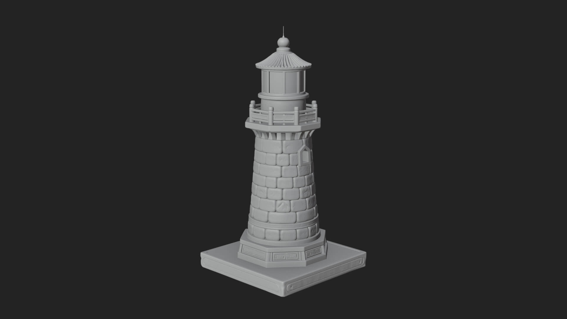 Stone Lighthouse Tower Design 4 3D Print Model 3D Model