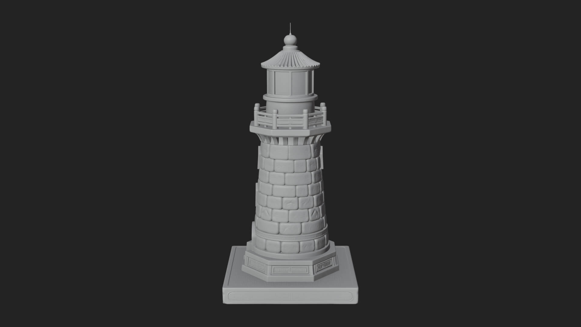 Stone Lighthouse Tower Design 4 3D Print Model 3D Model