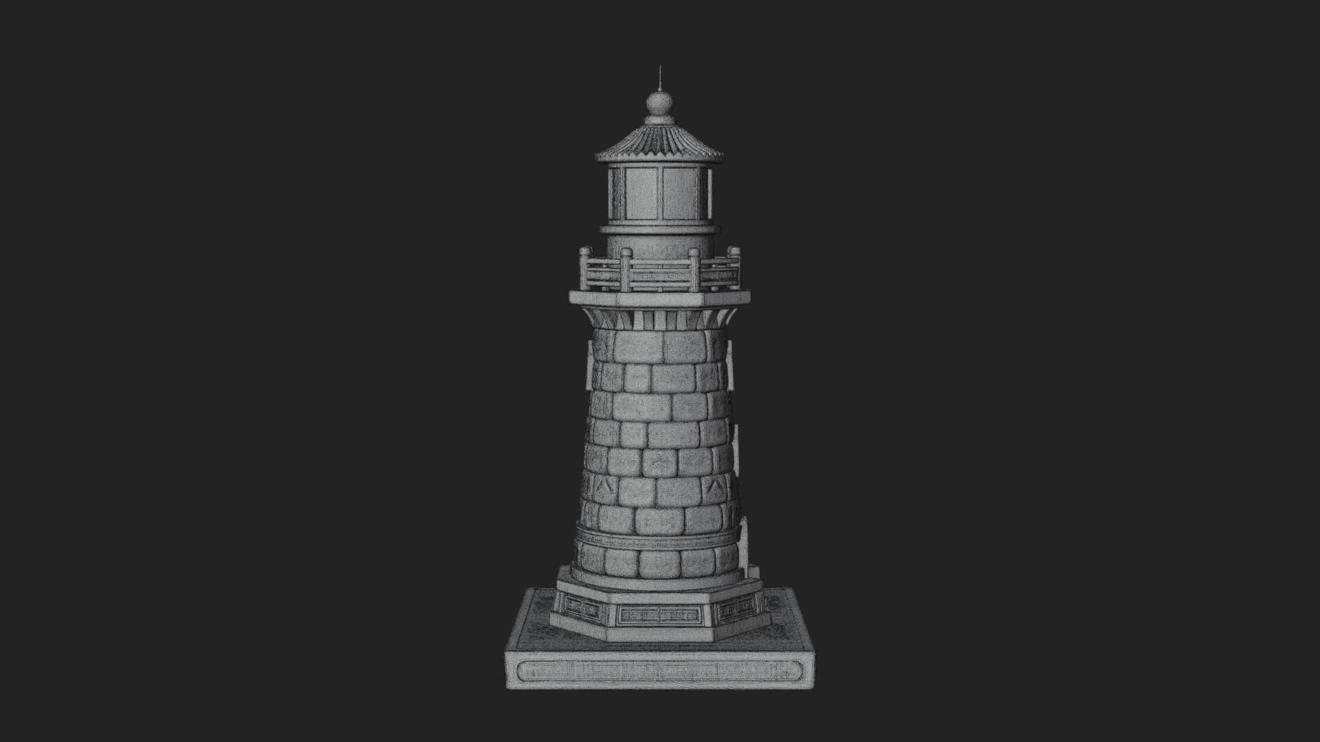 Stone Lighthouse Tower Design 4 3D Print Model 3D Model