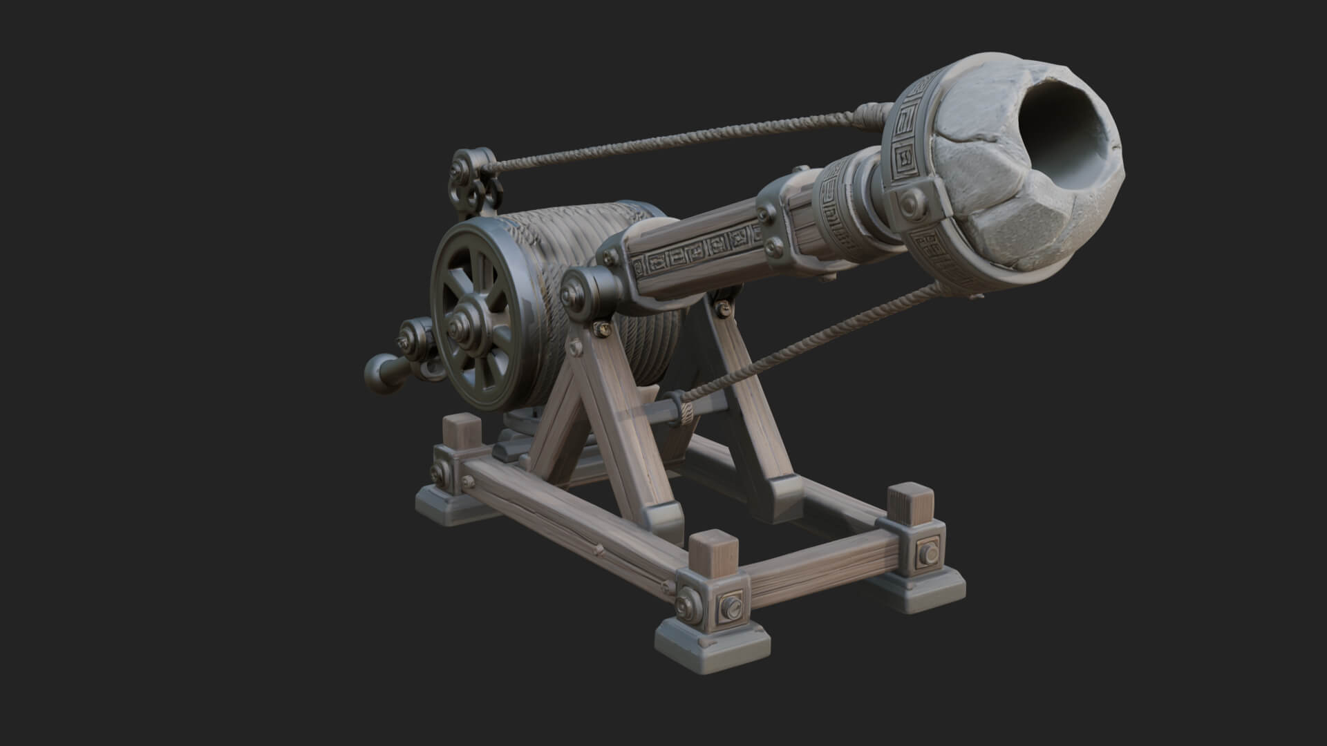 Stone Mortar Launcher Model Design 1 3D Print Model 3D Model