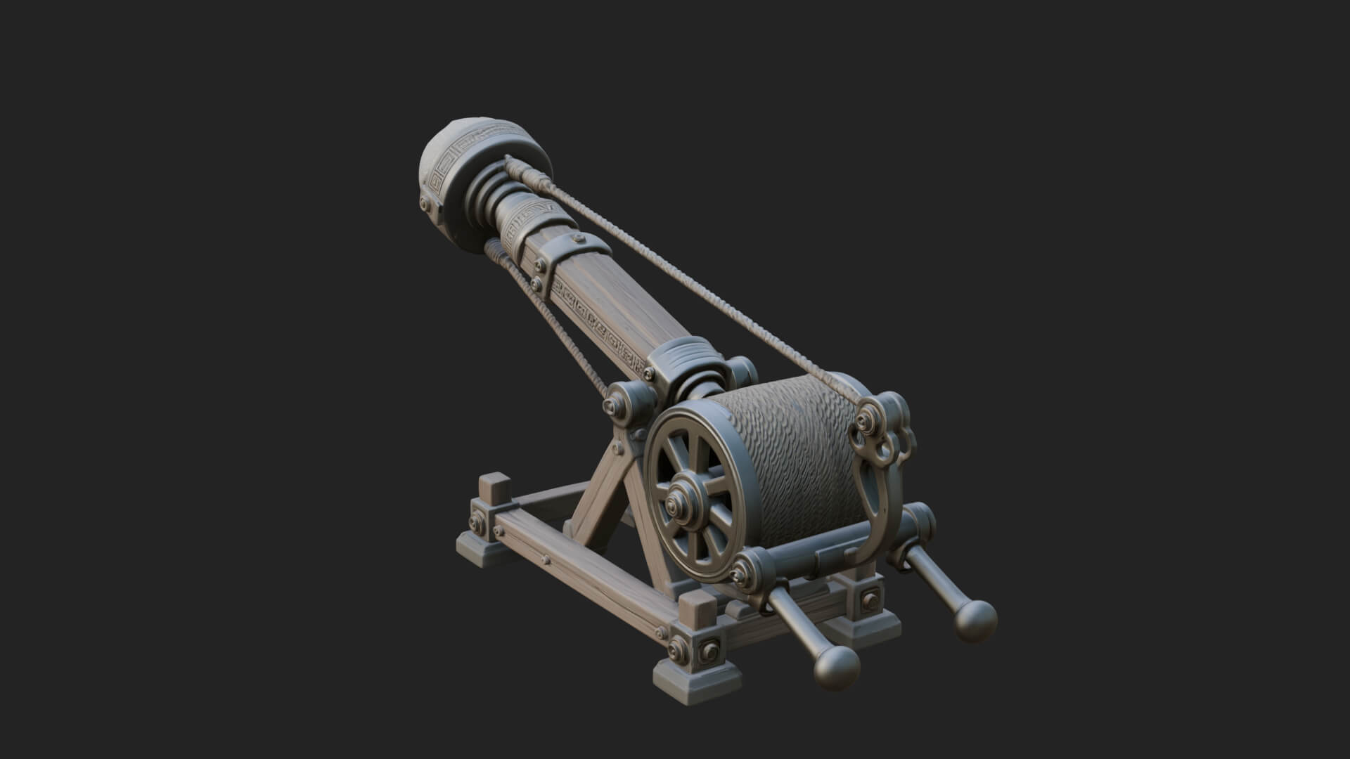 Stone Mortar Launcher Model Design 1 3D Print Model 3D Model