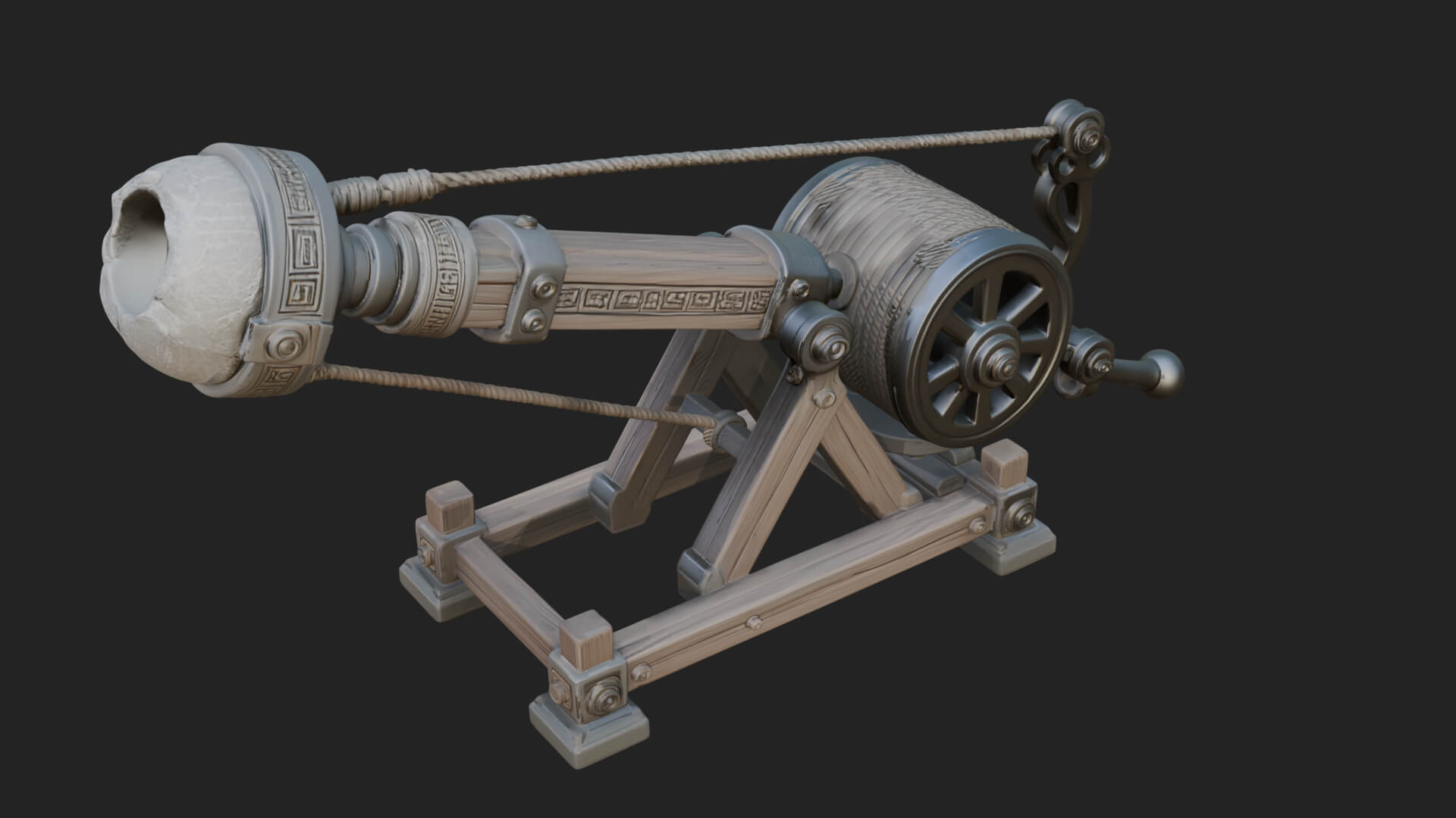 Stone Mortar Launcher Model Design 1 3D Print Model 3D Model