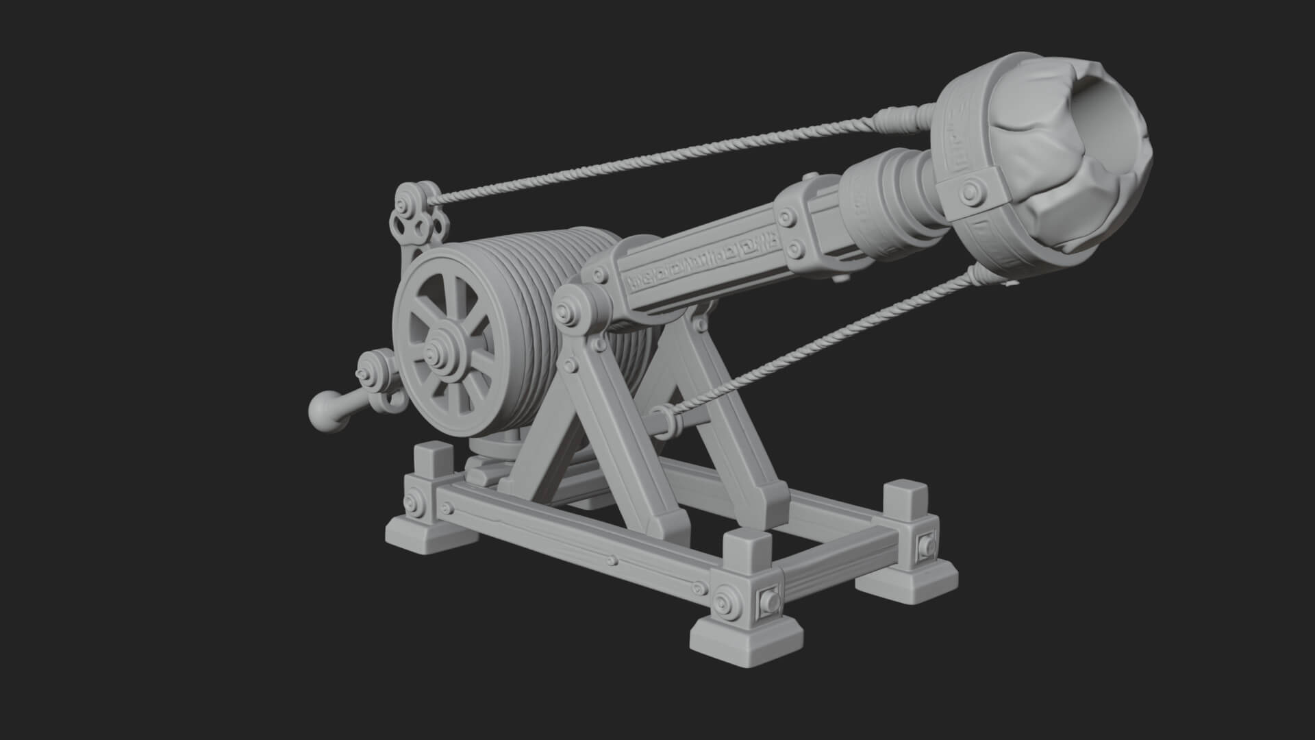 Stone Mortar Launcher Model Design 1 3D Print Model 3D Model