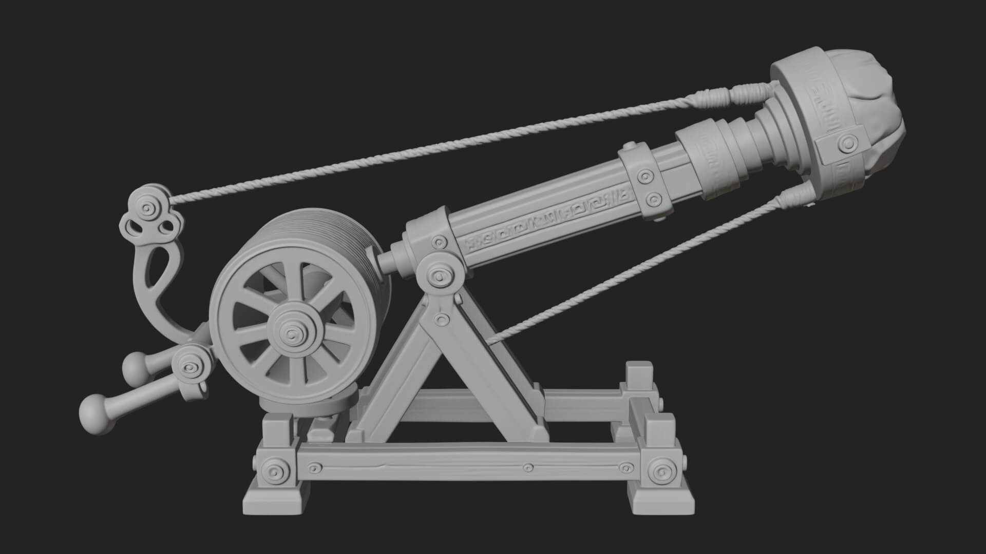 Stone Mortar Launcher Model Design 1 3D Print Model 3D Model