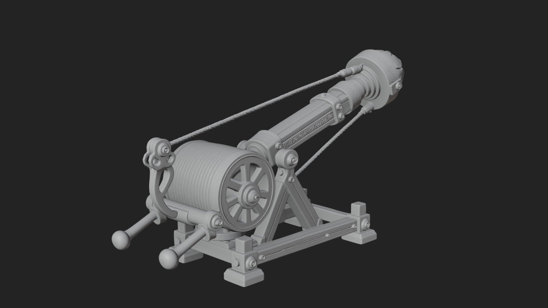 Stone Mortar Launcher Model Design 1 3D Print Model 3D Model