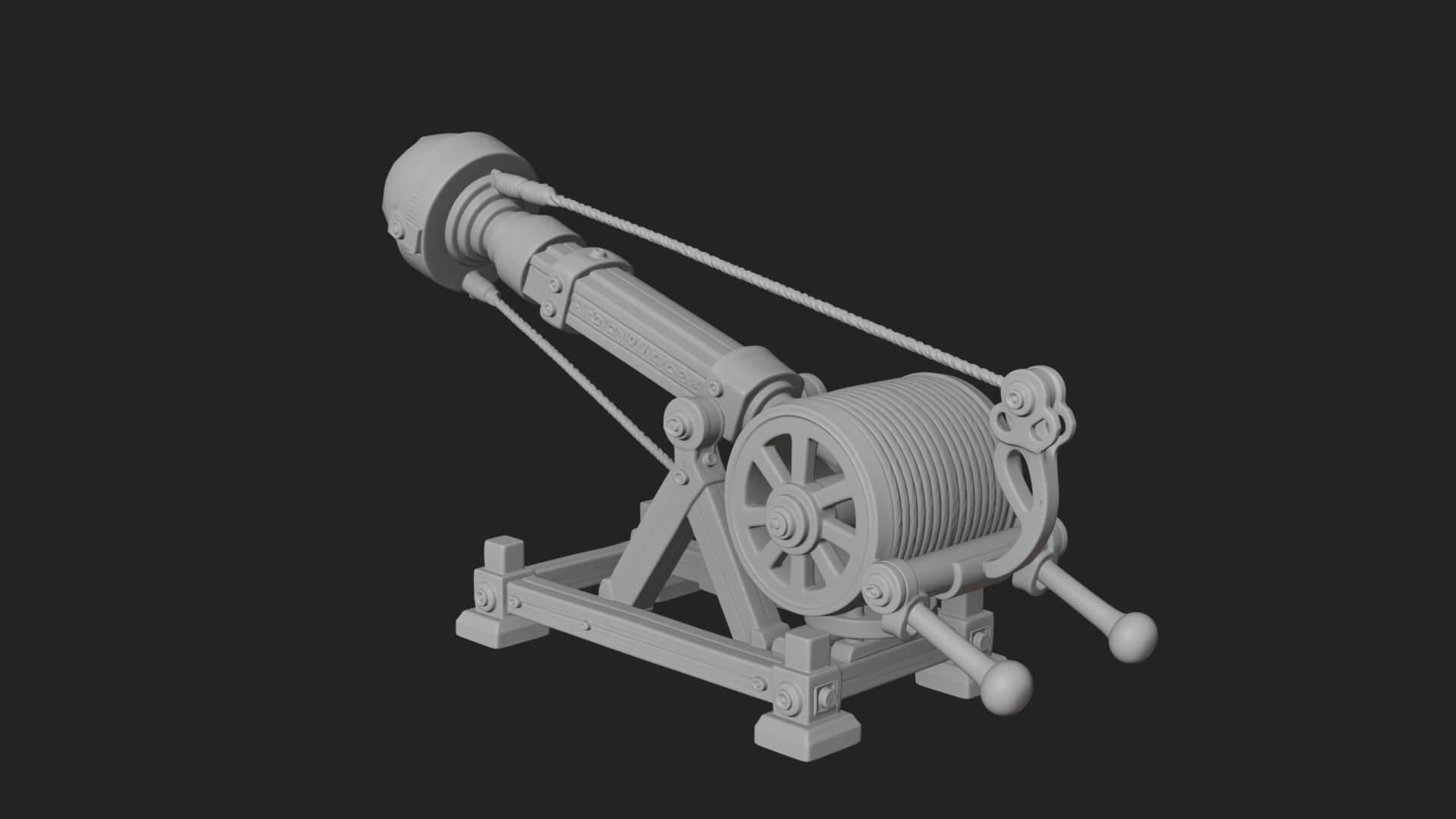 Stone Mortar Launcher Model Design 1 3D Print Model 3D Model