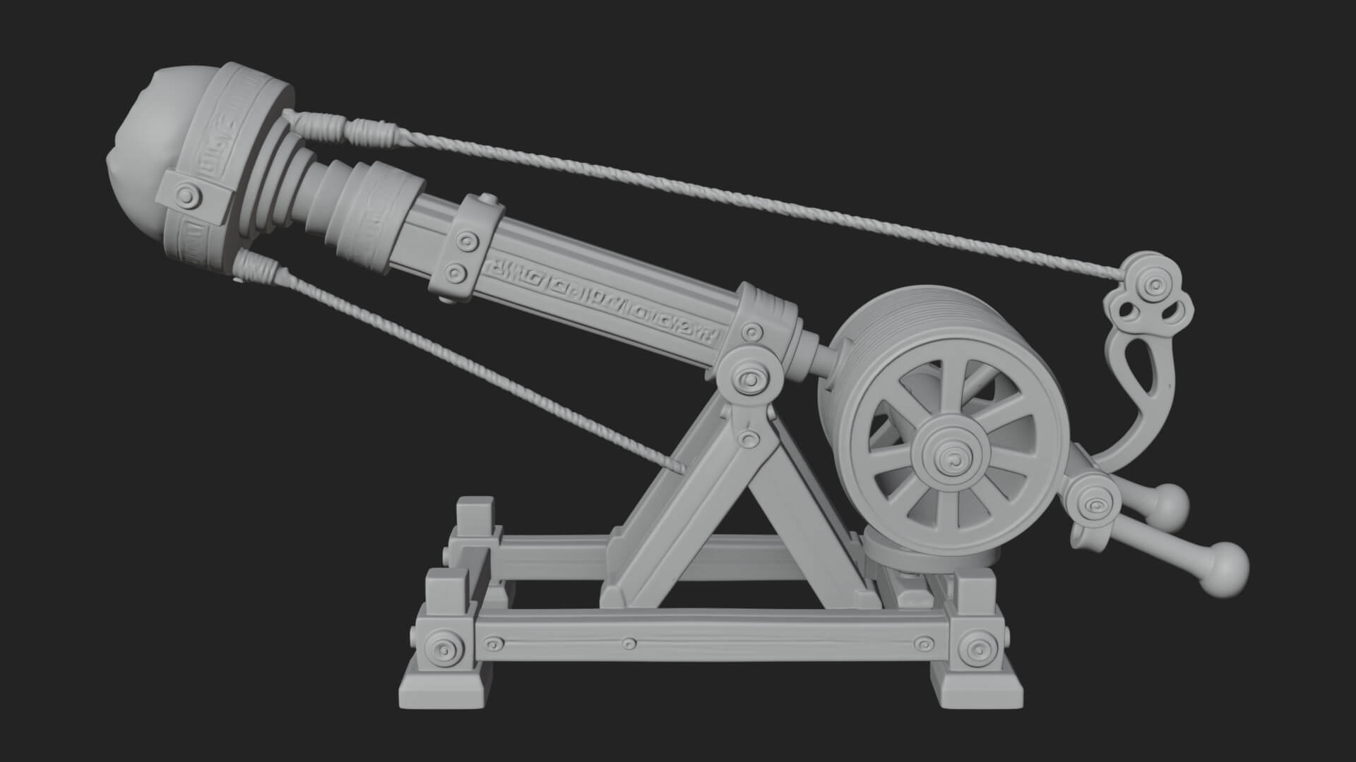 Stone Mortar Launcher Model Design 1 3D Print Model 3D Model