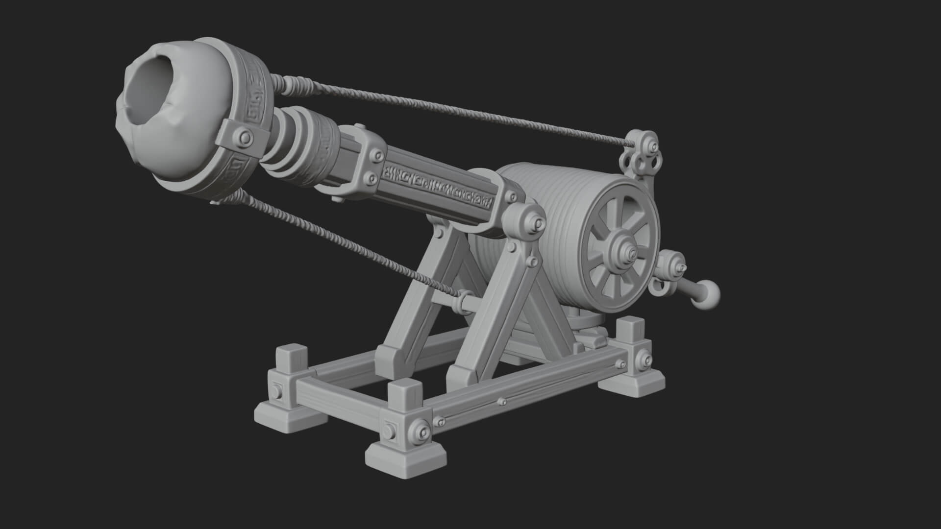 Stone Mortar Launcher Model Design 1 3D Print Model 3D Model