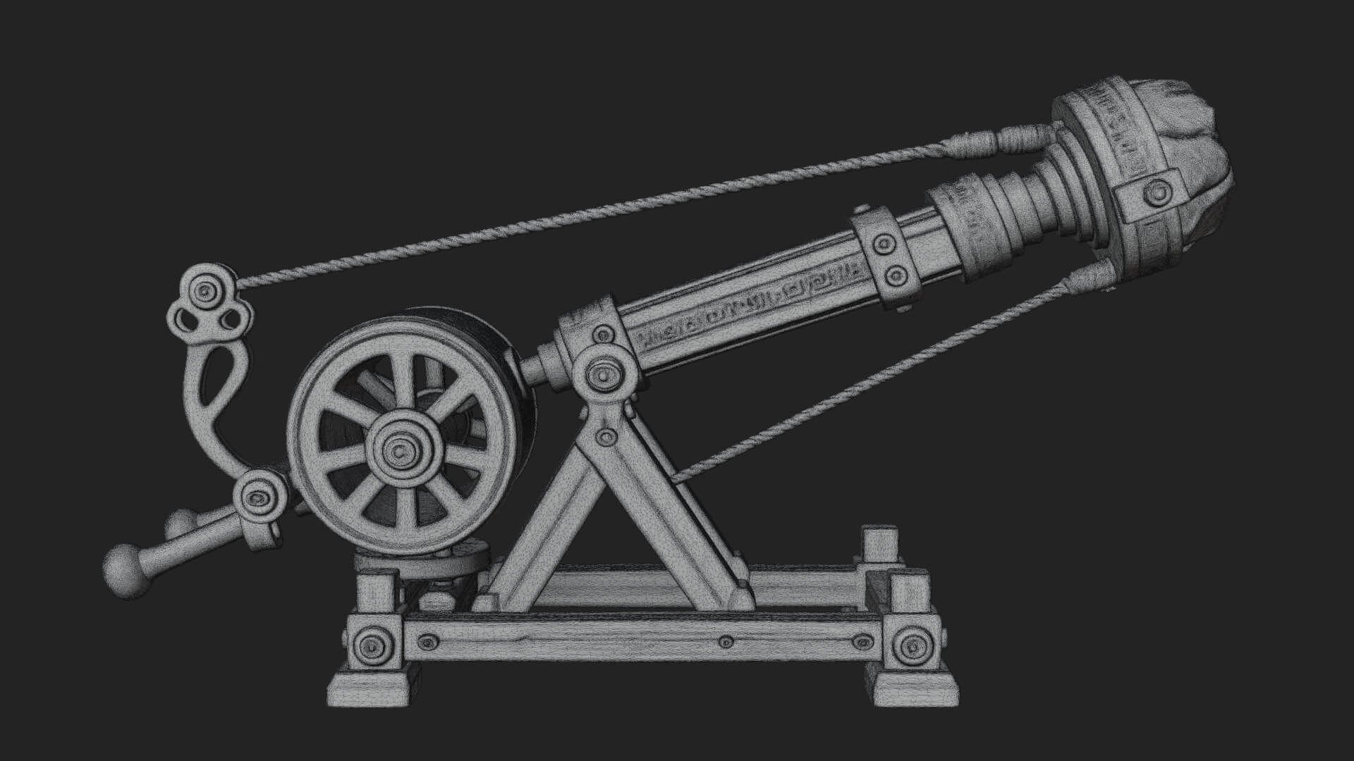 Stone Mortar Launcher Model Design 1 3D Print Model 3D Model