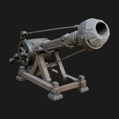 Stone Mortar Launcher Model Design 1 3D Print Model