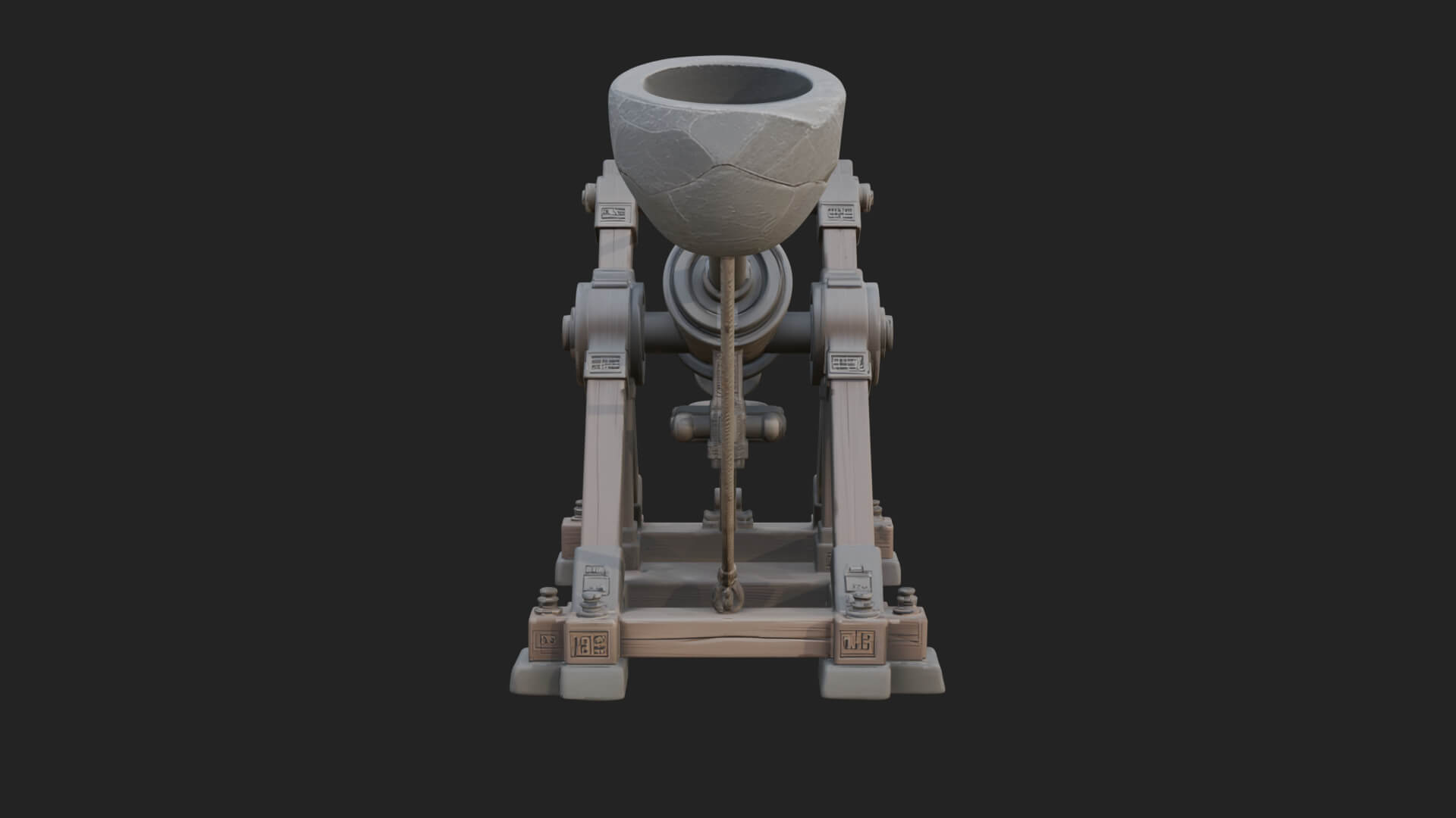 Stone Mortar Launcher Model Design 2 3D Print Model 3D Model