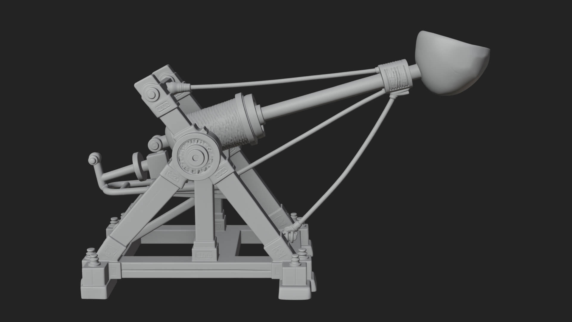 Stone Mortar Launcher Model Design 2 3D Print Model 3D Model