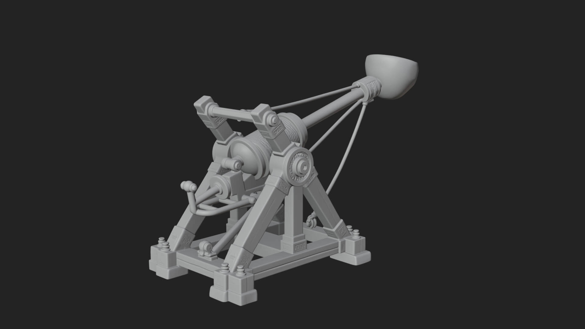 Stone Mortar Launcher Model Design 2 3D Print Model 3D Model