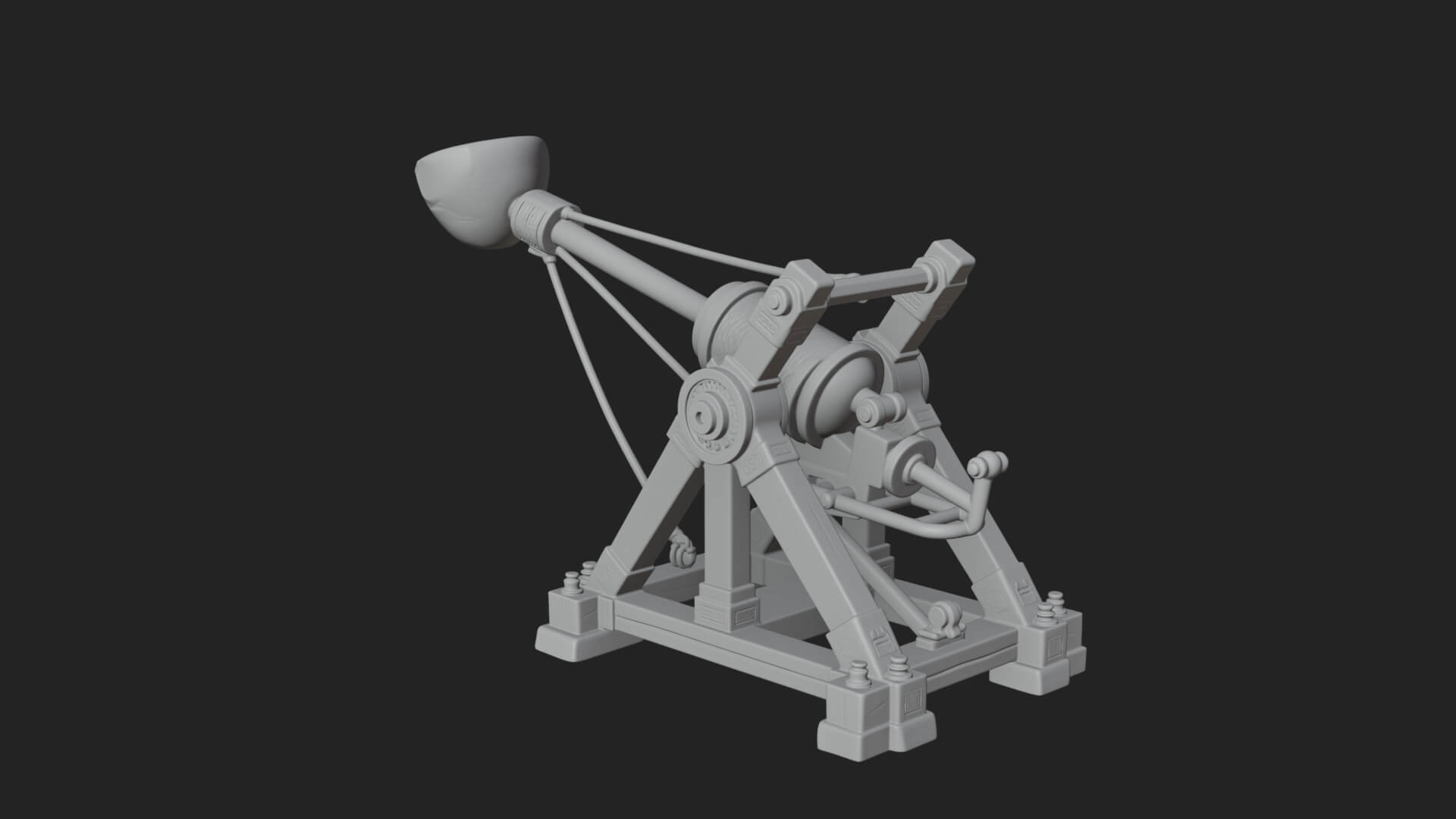 Stone Mortar Launcher Model Design 2 3D Print Model 3D Model