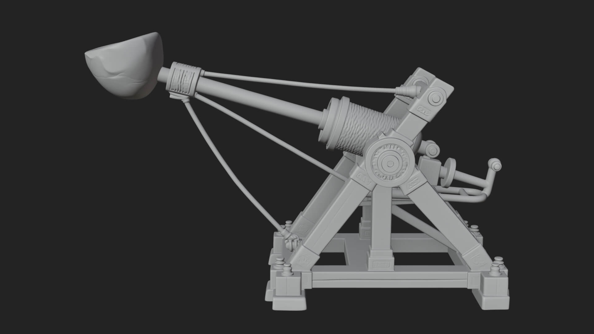Stone Mortar Launcher Model Design 2 3D Print Model 3D Model