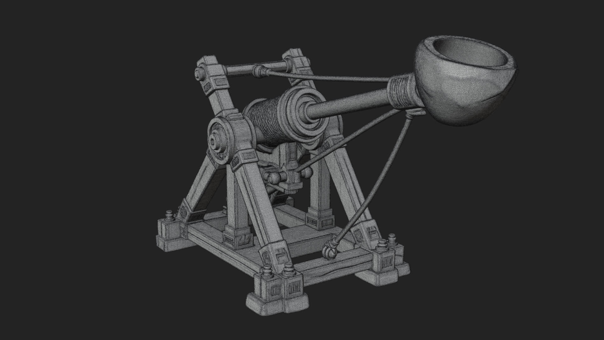 Stone Mortar Launcher Model Design 2 3D Print Model 3D Model