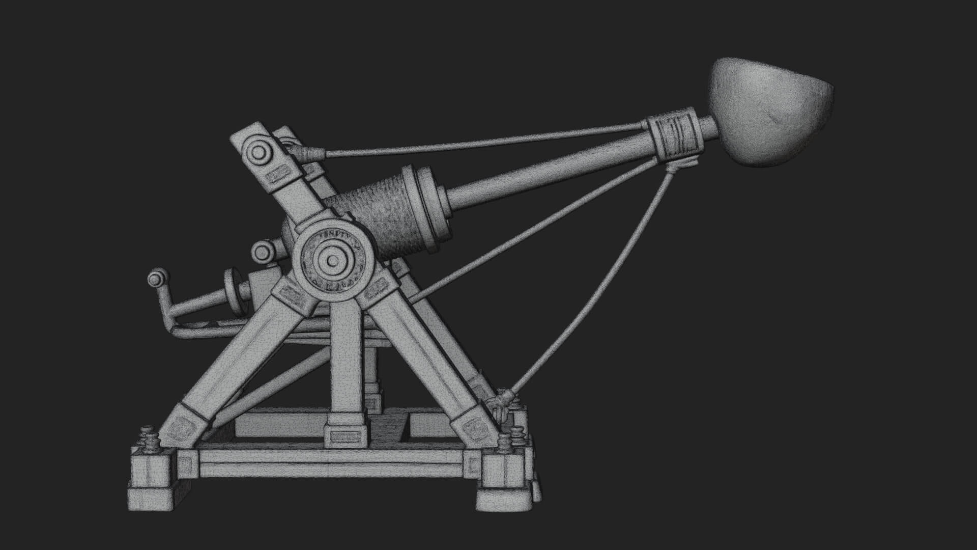 Stone Mortar Launcher Model Design 2 3D Print Model 3D Model