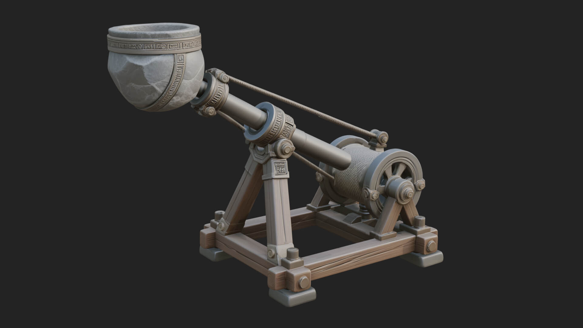 Stone Mortar Launcher Model Design 3 3D Print Model 3D Model