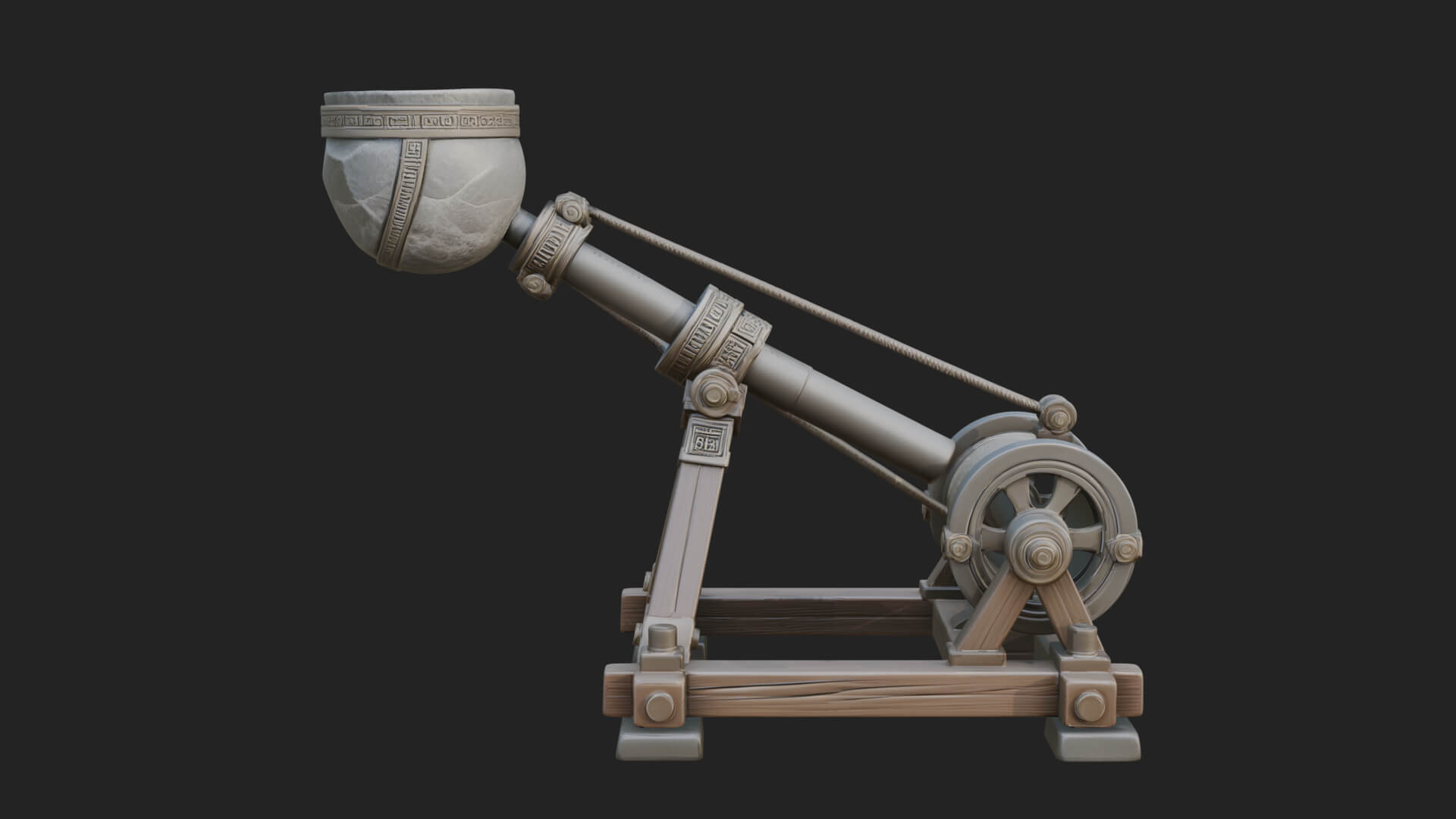 Stone Mortar Launcher Model Design 3 3D Print Model 3D Model