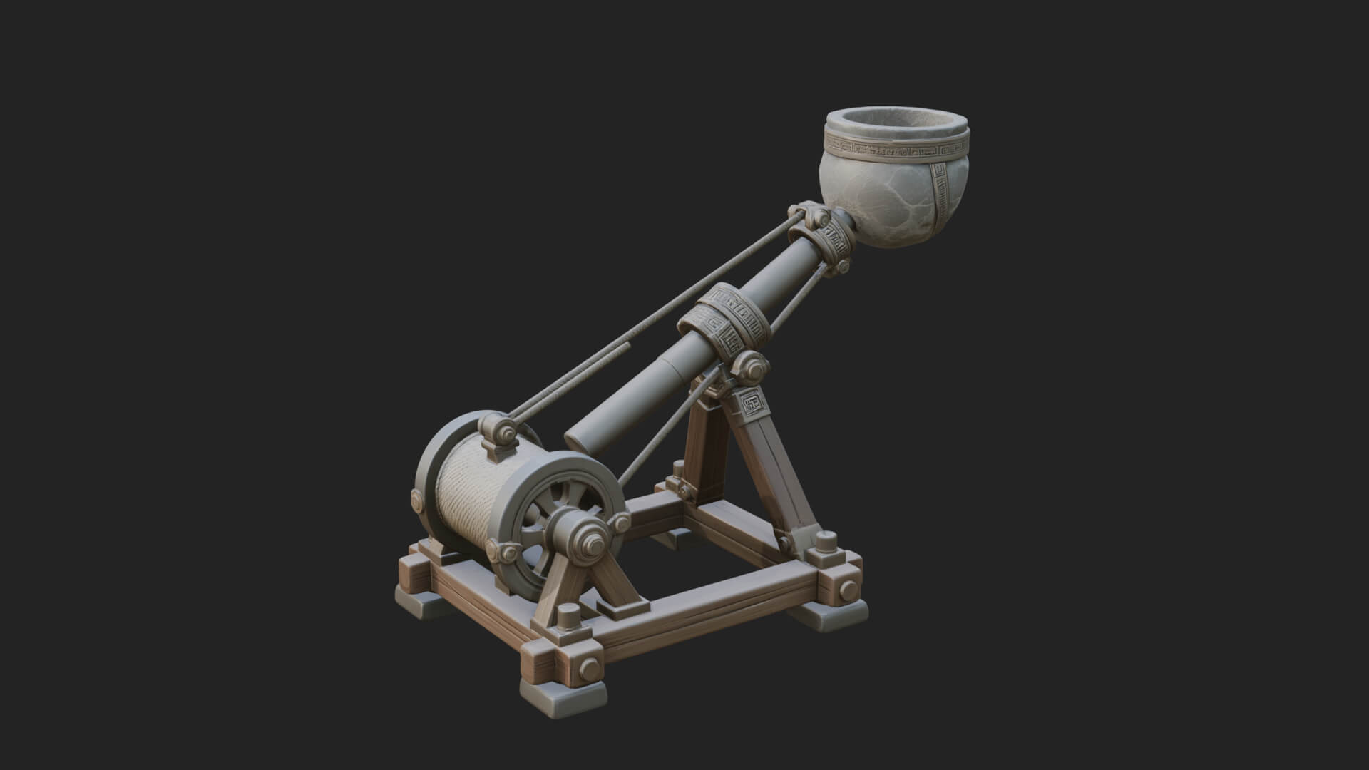 Stone Mortar Launcher Model Design 3 3D Print Model 3D Model