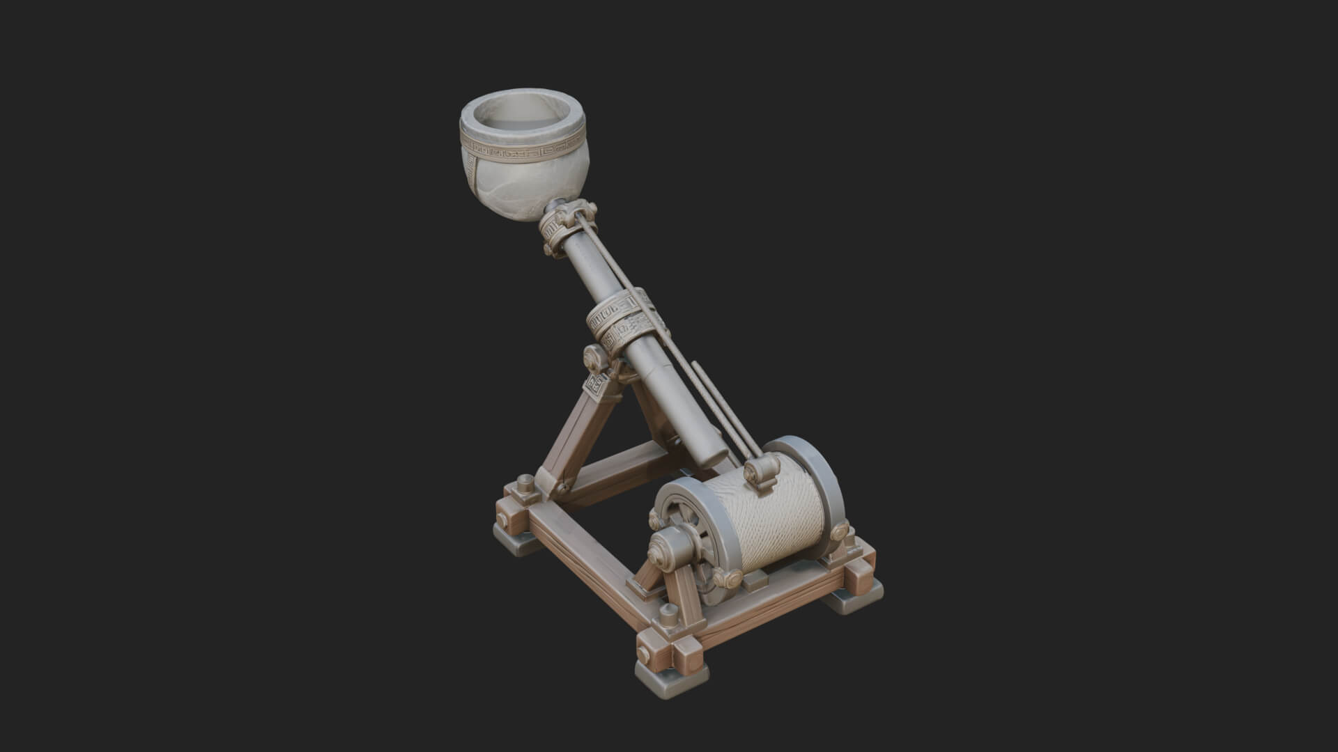 Stone Mortar Launcher Model Design 3 3D Print Model 3D Model