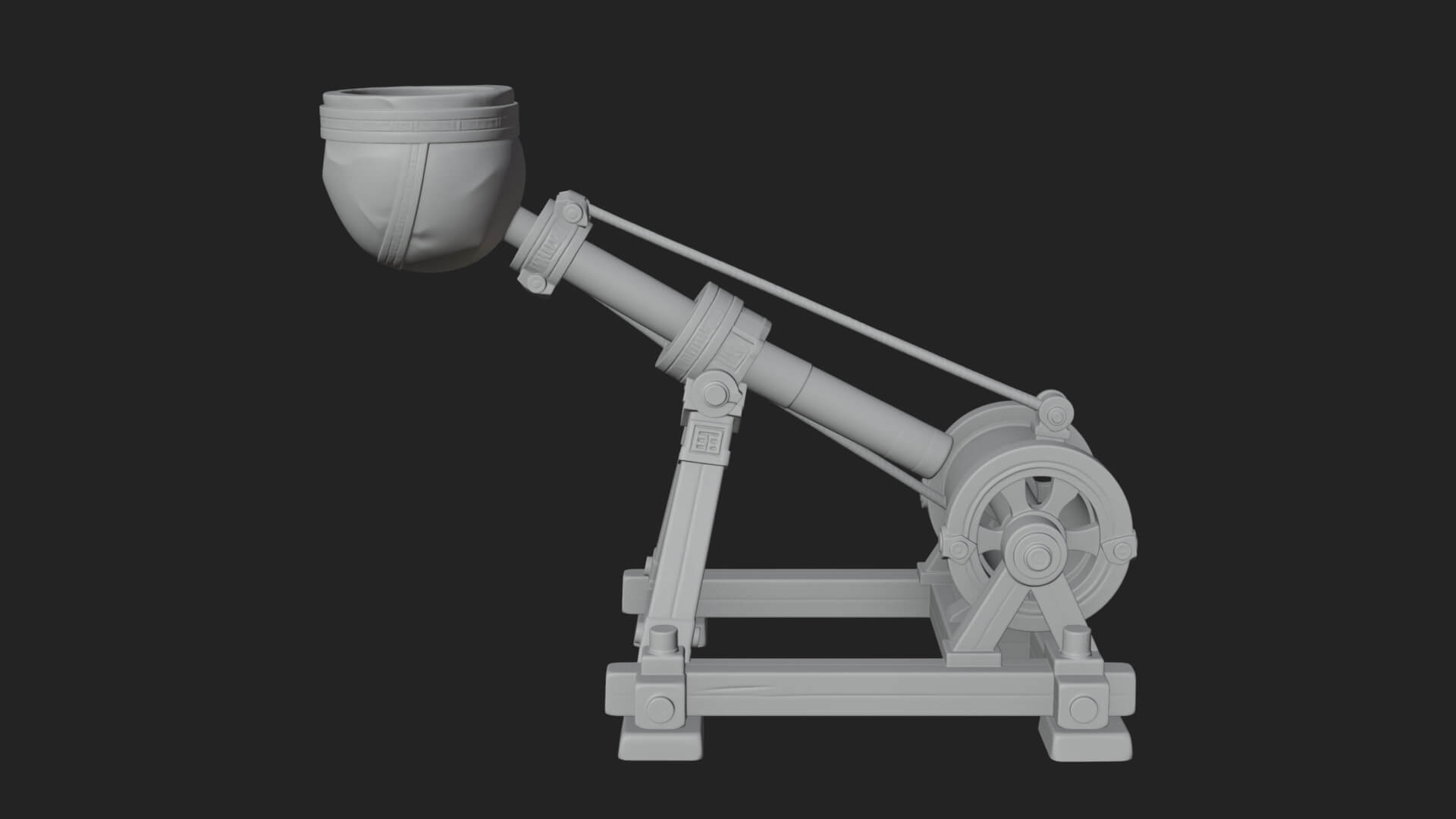 Stone Mortar Launcher Model Design 3 3D Print Model 3D Model