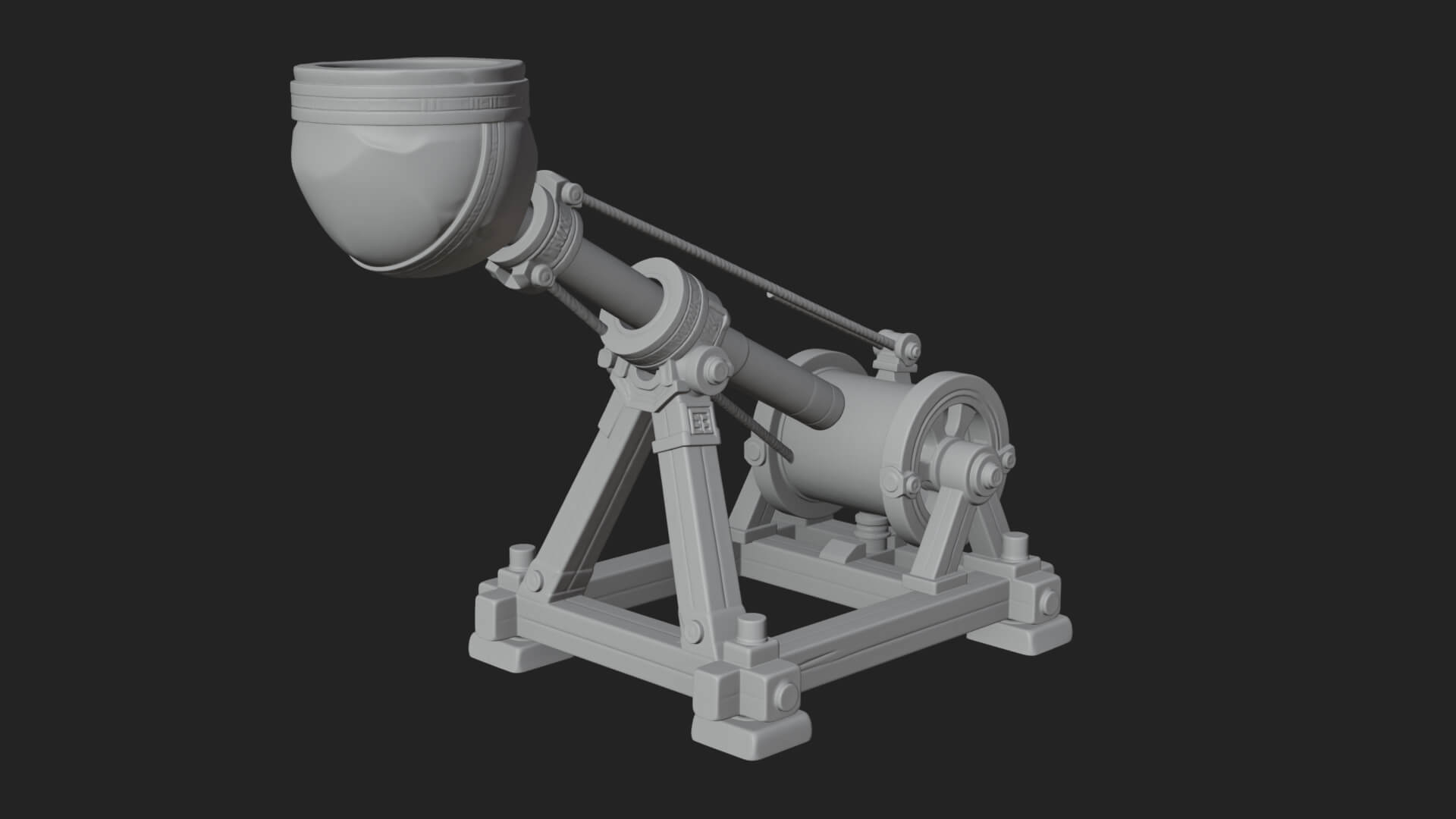 Stone Mortar Launcher Model Design 3 3D Print Model 3D Model