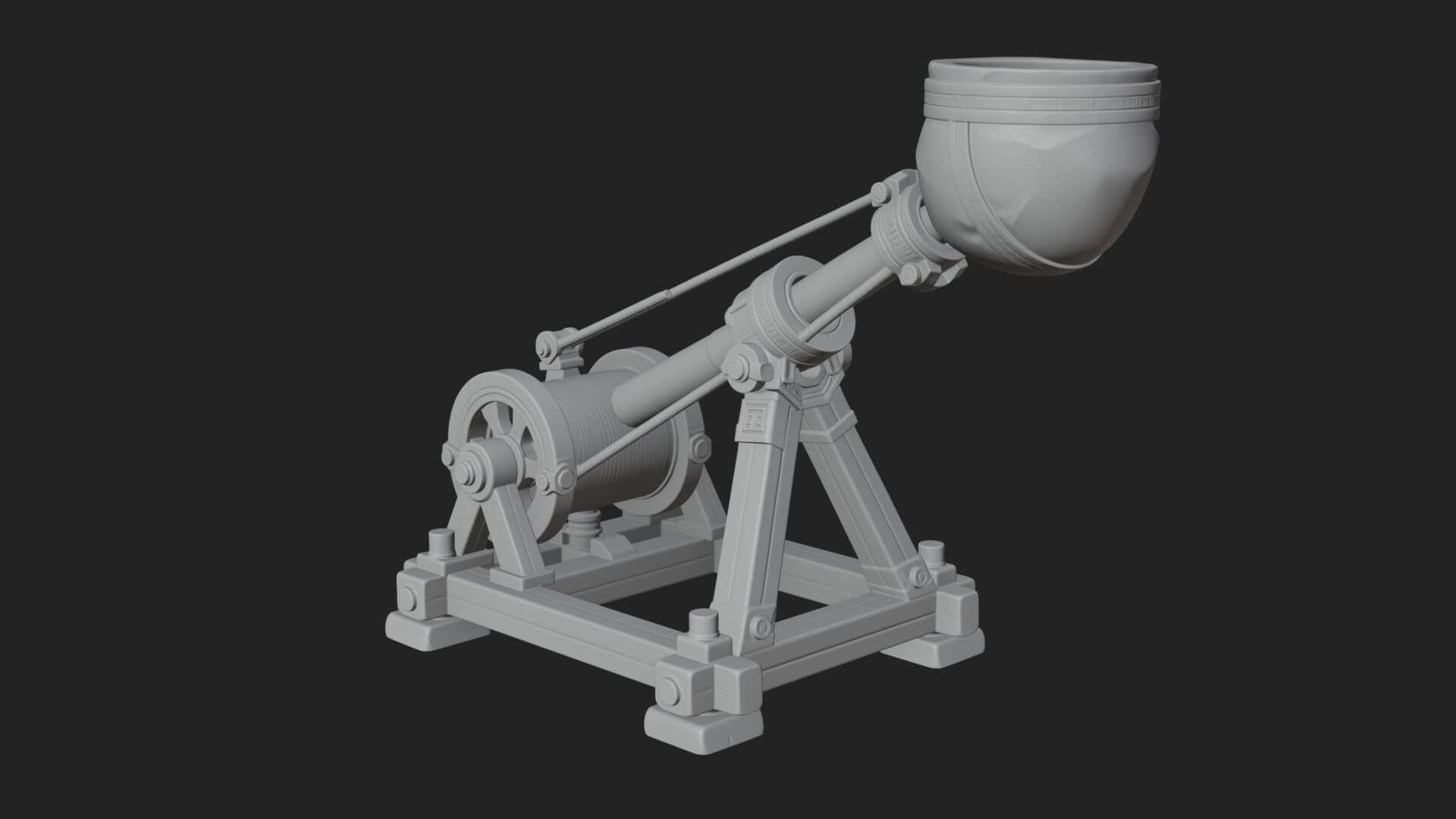 Stone Mortar Launcher Model Design 3 3D Print Model 3D Model