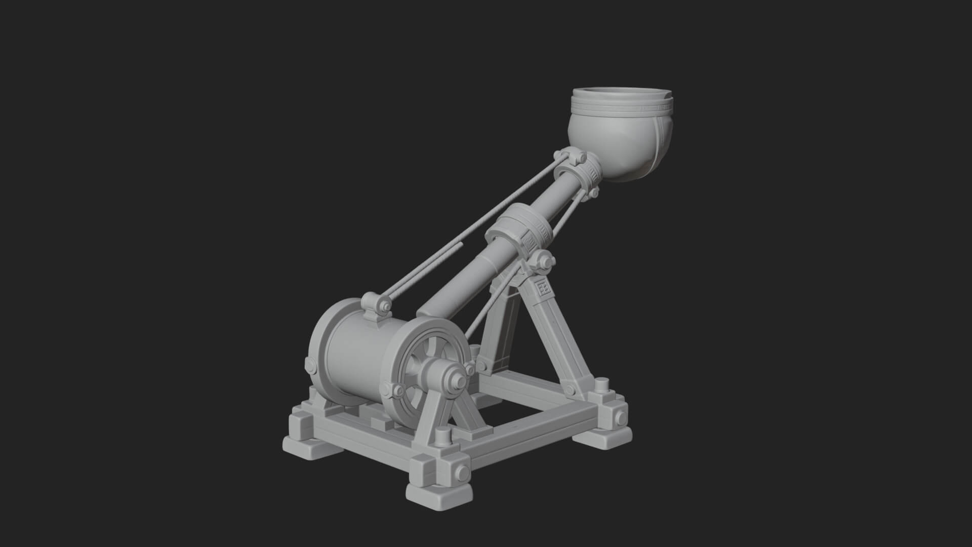 Stone Mortar Launcher Model Design 3 3D Print Model 3D Model