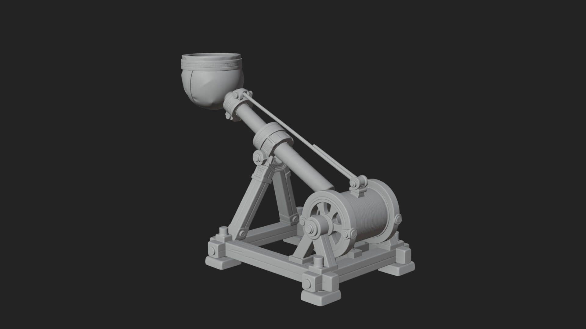 Stone Mortar Launcher Model Design 3 3D Print Model 3D Model