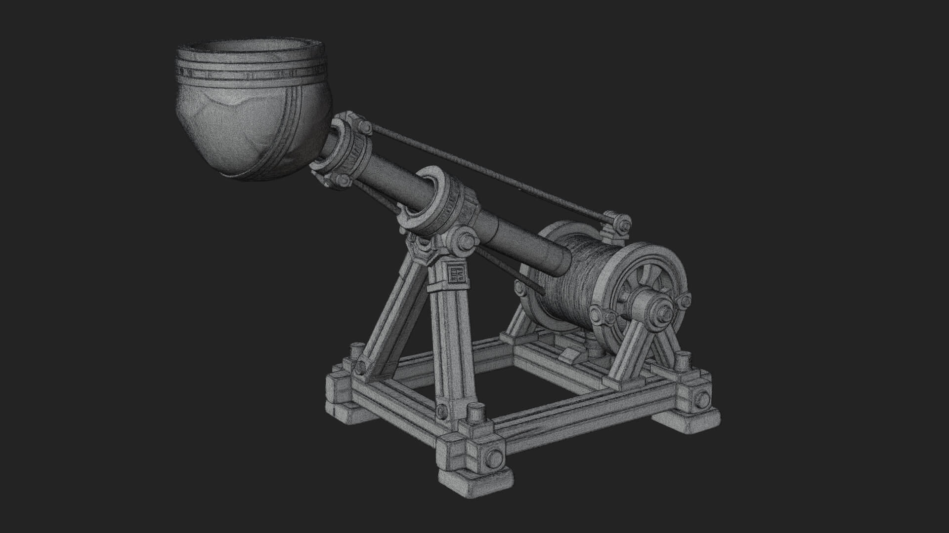 Stone Mortar Launcher Model Design 3 3D Print Model 3D Model