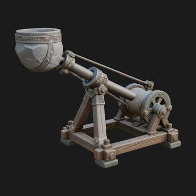 Stone Mortar Launcher Model Design 3 3D Print Model