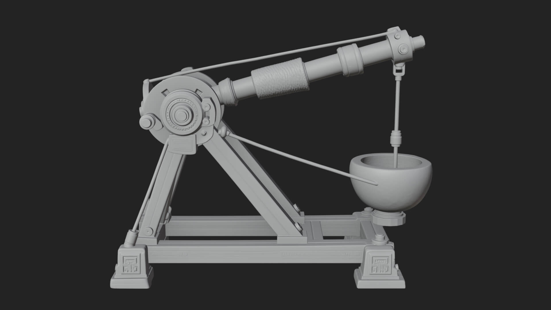 Stone Mortar Launcher Model Design 4 3D Print Model 3D Model
