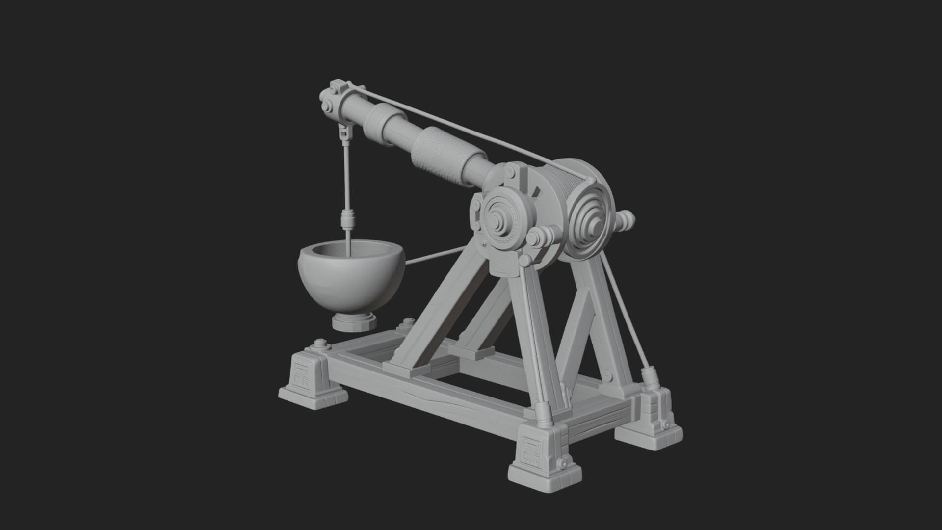Stone Mortar Launcher Model Design 4 3D Print Model 3D Model