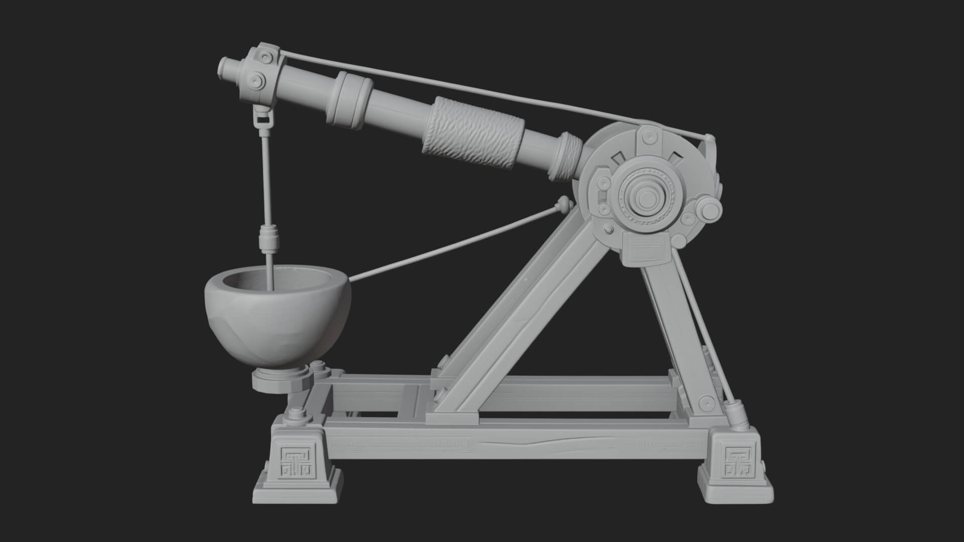 Stone Mortar Launcher Model Design 4 3D Print Model 3D Model
