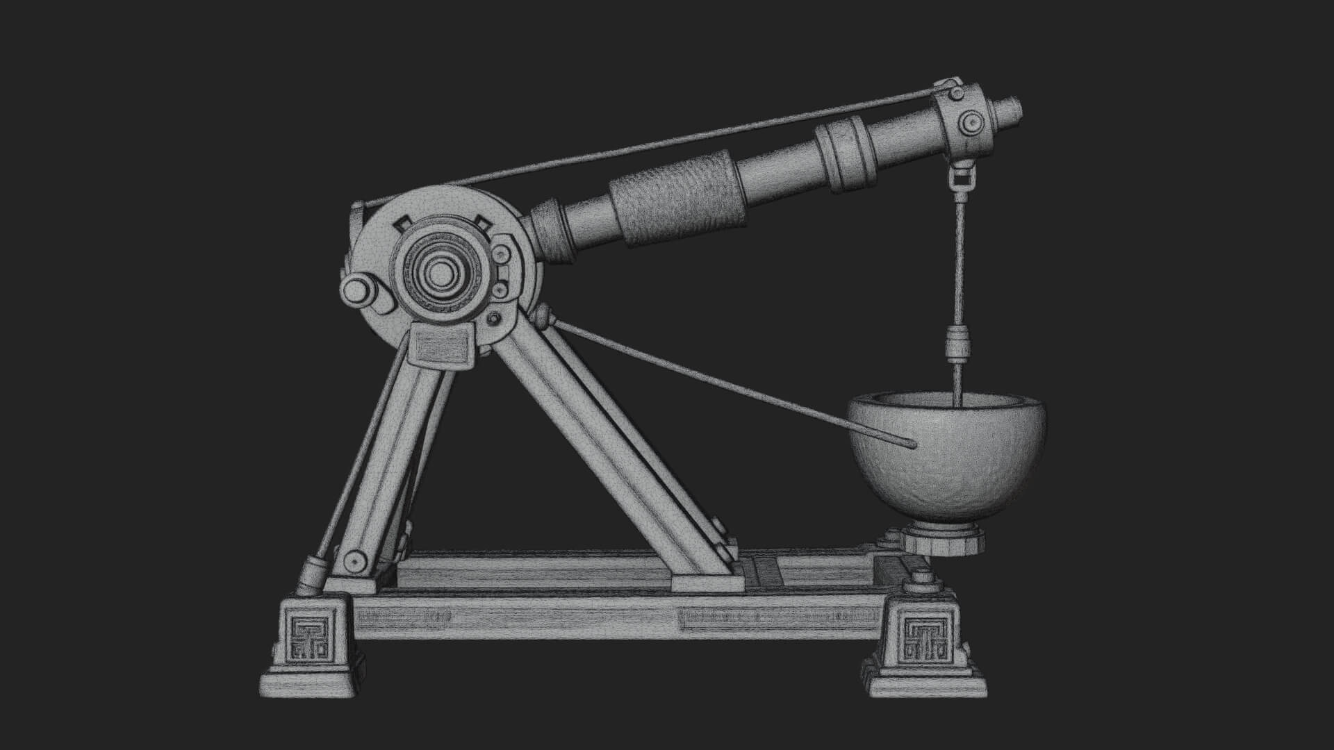 Stone Mortar Launcher Model Design 4 3D Print Model 3D Model