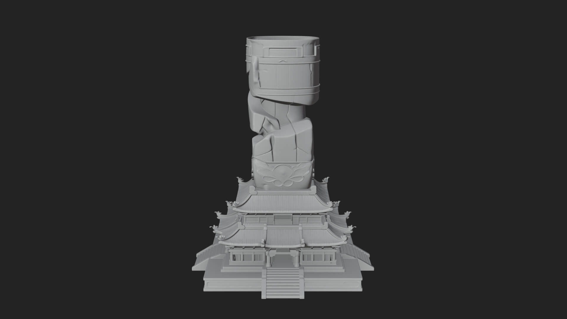 Stone Pillar Pagoda Tower Design 1 3D Print Model 3D Model