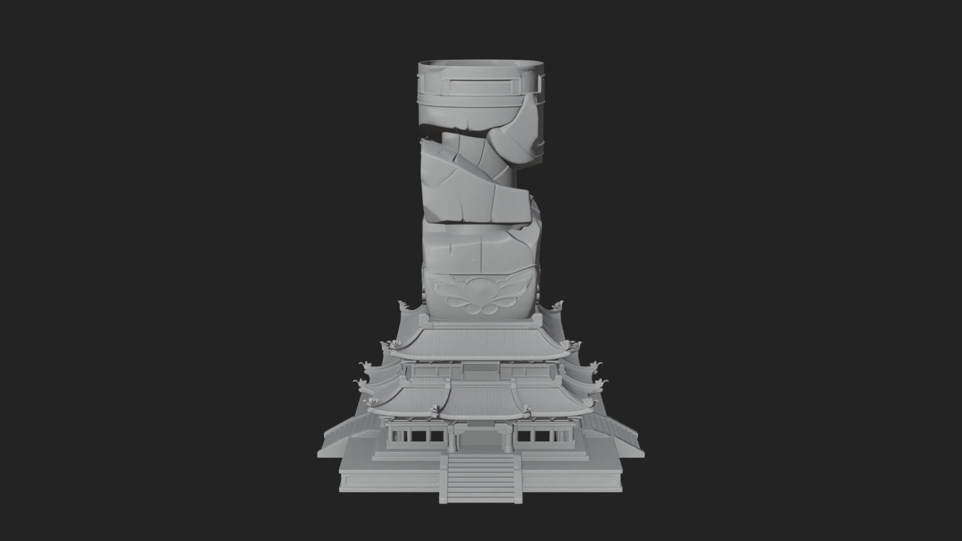 Stone Pillar Pagoda Tower Design 1 3D Print Model 3D Model