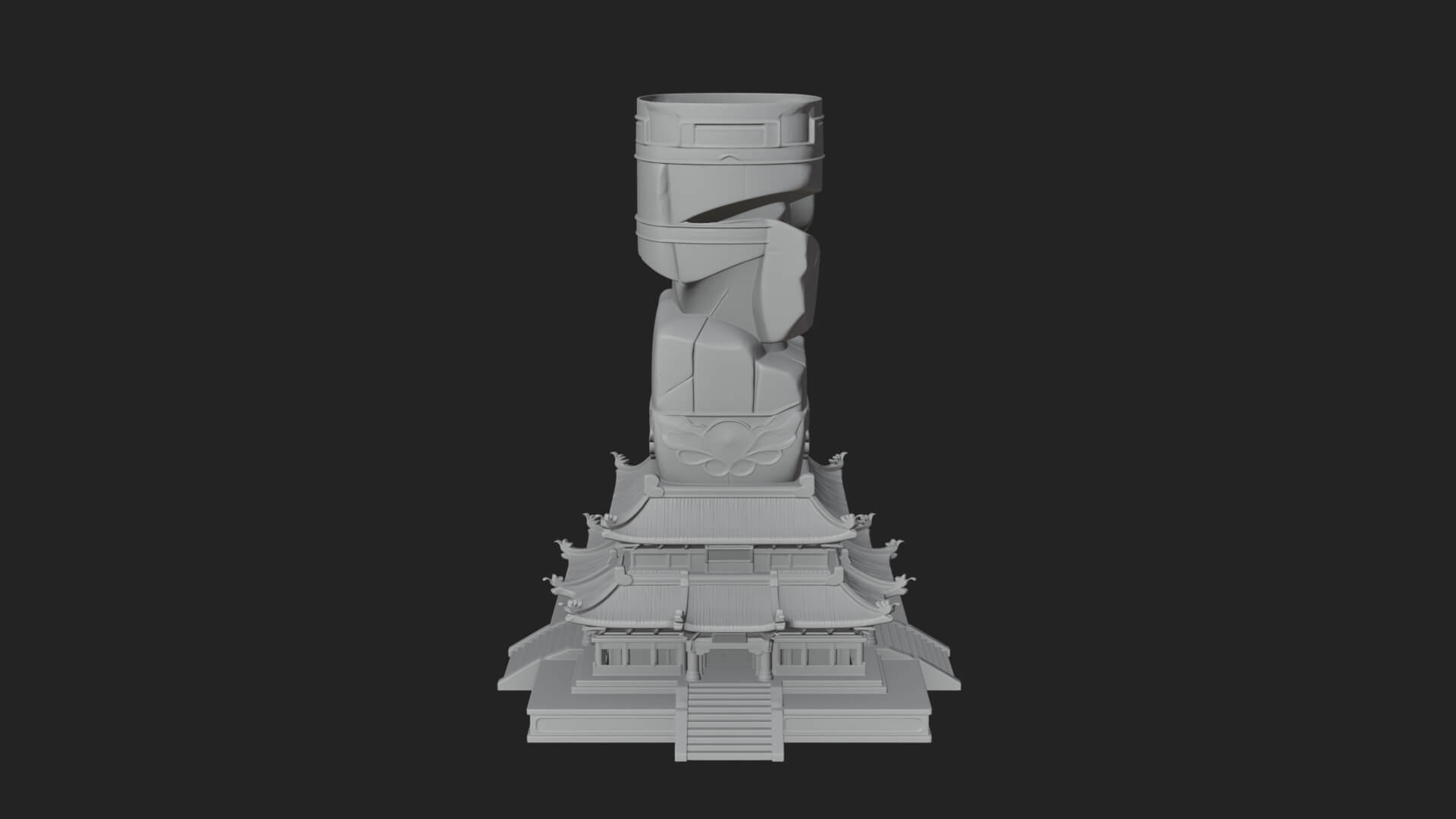 Stone Pillar Pagoda Tower Design 1 3D Print Model 3D Model
