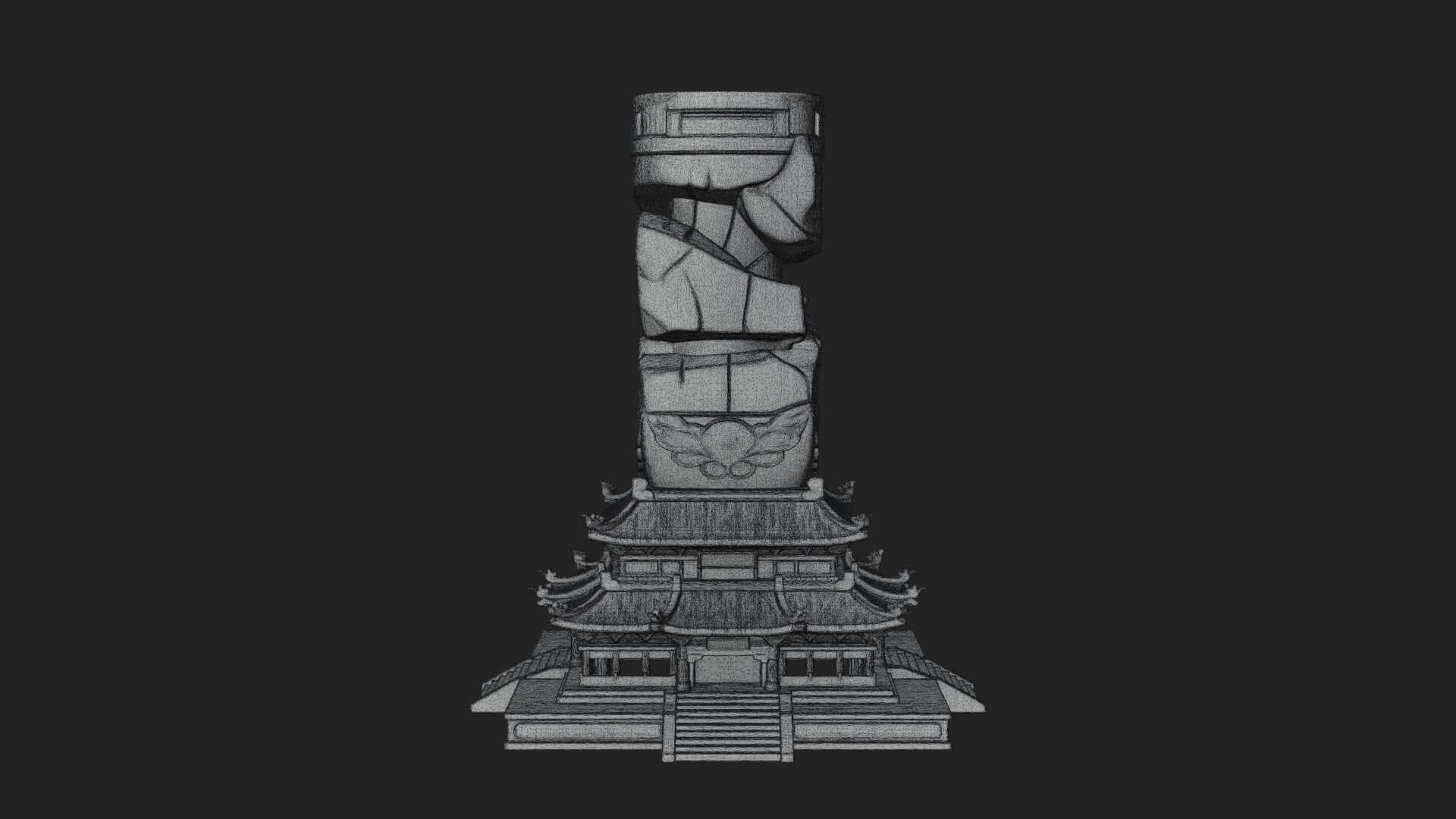 Stone Pillar Pagoda Tower Design 1 3D Print Model 3D Model