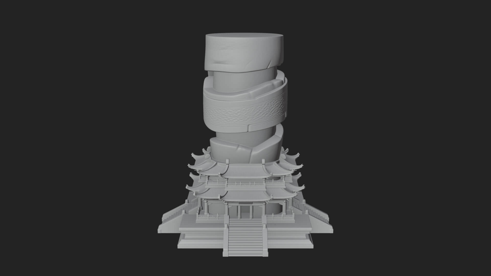 Stone Pillar Pagoda Tower Design 2 3D Print Model 3D Model